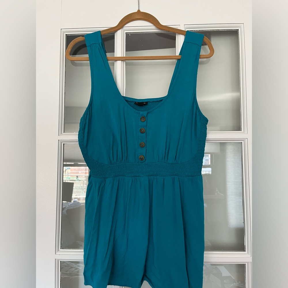 Torrid Teal Blue Flocked Cami Tank Top 1